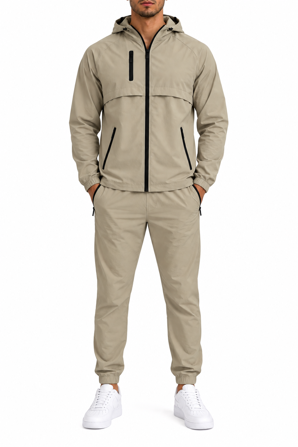 beige face Ensemble homme beige – Image 1